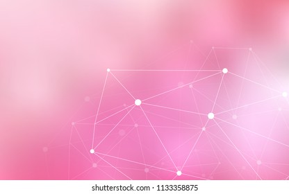 Light Pink vector background with dots and lines. Modern abstract colorful illustration with spheres and lines. New design for ad, poster, banner of your website.