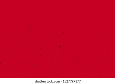 Light Pink vector background with Euro, Yen, Pound. Illustration with EUR, JPY, GBP signs on white template. The pattern can be used for ad, booklets, leaflets of banks.
