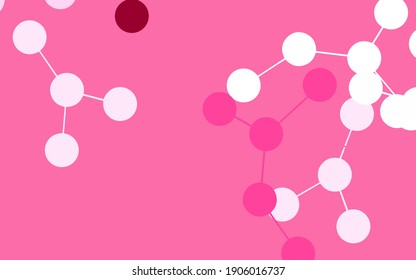 Light Pink vector background with forms of artificial intelligence. Colorful design in simple style with AI links. Pattern for  poster, banner of technology.