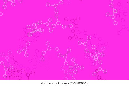 Light Pink vector background with forms of artificial intelligence. Colored AI structure with gradient lines and dots. Template for ads of intellect, innovations.
