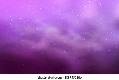Light Pink vector background with galaxy stars. Glitter abstract illustration with colorful cosmic stars. Pattern for futuristic ad, booklets.