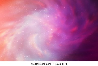 Light Pink vector background with galaxy stars. Glitter abstract illustration with colorful cosmic stars. Smart design for your business advert.