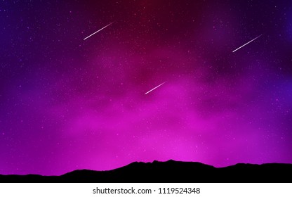 Light Pink vector background with galaxy stars. Glitter abstract illustration with colorful cosmic stars. Pattern for futuristic ad, booklets.