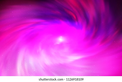 Light Pink vector background with galaxy stars. Shining colored illustration with bright astronomical stars. Pattern for futuristic ad, booklets.