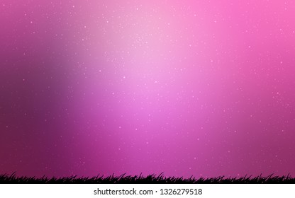 Light Pink vector background with galaxy stars. Shining colored illustration with bright astronomical stars. Pattern for futuristic ad, booklets.