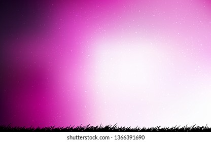 Light Pink vector background with galaxy stars. Space stars on blurred abstract background with gradient. Template for cosmic backgrounds.