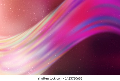 Light Pink vector background with galaxy stars. Space stars on blurred abstract background with gradient. Pattern for astronomy websites.