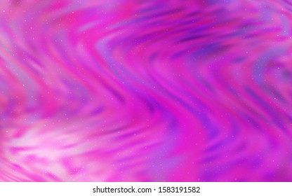 Light Pink vector background with galaxy stars. Space stars on blurred abstract background with gradient. Smart design for your business advert.