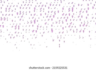 Light pink vector background with gender symbols. Simple gradient design in abstract style with gender shapes. Modern design for unisex wallpapers.
