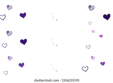 Light Pink vector background with hearts. Illustration with hearts in love concept for valentine's day. Template for Valentine's greeting postcards.