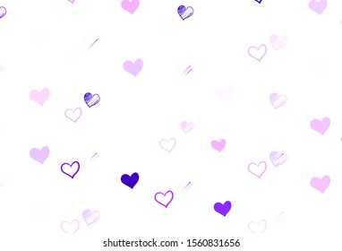 Light Pink vector background with hearts. Illustration with hearts in love concept for valentine's day. Pattern for valentine's ad, booklets.
