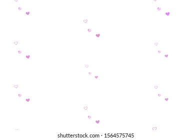 Light Pink vector background with hearts. Beautiful colored illustration with hearts in celebration style. Design for ad, poster, banner of Valentine Day.