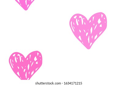 Light Pink vector background with hearts. Decorative design with hearts in simple style . Pattern for marriage gifts, congratulations.