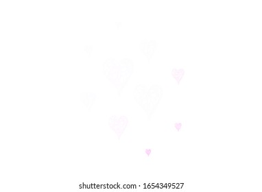 Light Pink vector background with hearts. Decorative design with hearts in simple style . Design for celebrating of Valentine Day.