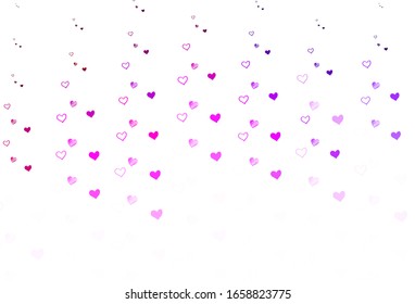 Light Pink vector background with hearts. Illustration with hearts in love concept for valentine's day. Template for Valentine's greeting postcards.