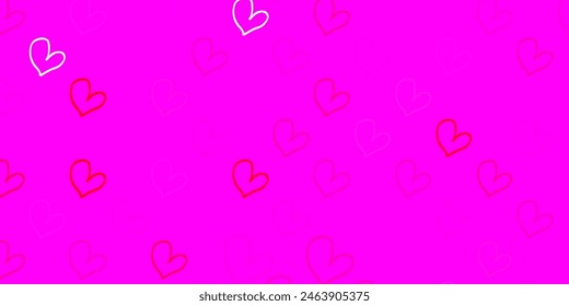 Light Pink vector background with hearts. Abstract illustration with a depiction of women power. Elegant design for wallpapers.