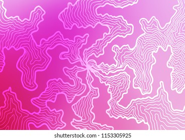 Light Pink vector background with lamp shapes. Creative illustration in halftone marble style with gradient. Textured wave pattern for backgrounds.
