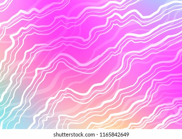 Light Pink vector background with lamp shapes. Blurred geometric sample with gradient bubbles.  Textured wave pattern for backgrounds.