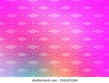 Light Pink vector background with lines, rhombuses. Colorful illustration with lines, cubes on abstract template. Pattern for business booklets, leaflets.