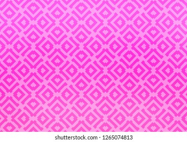 Light Pink vector background with lines, rhombuses. Colorful illustration with lines, cubes on abstract template. Pattern for ads, posters, banners.