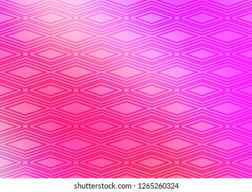 Light Pink vector background with lines, rhombuses. Colorful lines, squares on abstract background with gradient. Pattern for websites, landing pages.