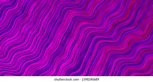 Light Pink vector background with lines. Bright illustration with gradient circular arcs. Template for cellphones.