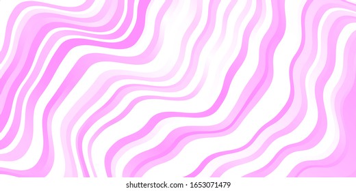 Light Pink vector background with lines. Bright illustration with gradient circular arcs. Template for cellphones.