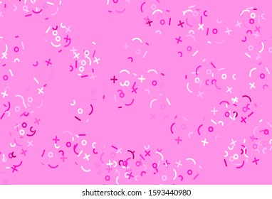 Light Pink vector background with math elements. Abstract illustration with colored algebra signs. Pattern for ad, booklets, leaflets of education.