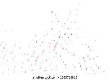 Light Pink vector background with music symbols. Isolated colorful music keys on abstract background. Pattern for festival leaflets.