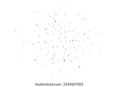 Light Pink vector background with music symbols. Isolated colorful music keys on abstract background. Template for fasion magazines.