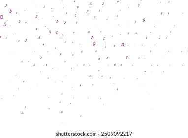Light Pink vector background with music symbols. Decorative design in abstract style with music shapes. Pattern for festival leaflets.
