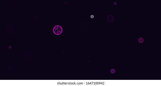 Light Pink vector background with occult symbols. Retro design in abstract style with witchcraft forms. Simple design for occult depiction.