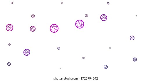 Light Pink vector background with occult symbols. Retro design in abstract style with witchcraft forms. Simple design for occult depiction.