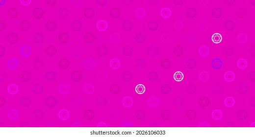 Light Pink vector background with occult symbols. Retro design in abstract style with witchcraft forms. Background for esoteric, mystic designs.