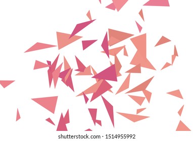 Light Pink vector background with polygonal style. Glitter abstract illustration with triangular shapes. Template for wallpapers.