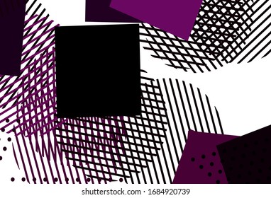 Fondo vectorial rosa claro con estilo poligonal con círculos. Ilustración con un conjunto de círculos coloridos, triángulos, cuadrados. Plantilla moderna para la página de inicio.