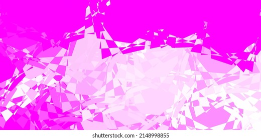Fondo vectorial rosa claro con formas poligonales. Ilustración abstracta sobresaliente con una gama de triángulos coloridos. Una adición fácil a sus comerciales.