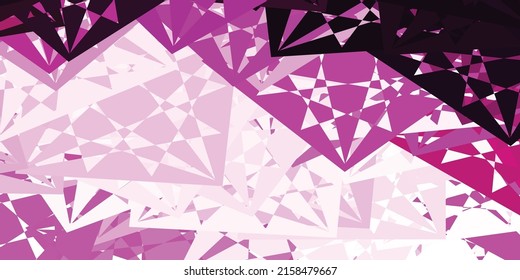 Fondo vectorial rosa claro con formas poligonales. Ilustración abstracta sobresaliente con una gama de triángulos coloridos. Patrón para promociones.