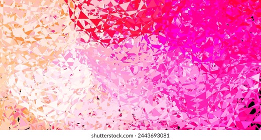 Fondo de vector de color rosa claro con formas poligonales. Formas triangulares con degradado colorido en estilo abstracto. Una adición fácil a sus anuncios.