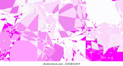 Fondo de Vector rosa claro con formas poligonales. Ilustración con Formas triangulares de colores abstractos. Material de páginas de destino.