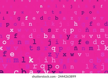 Light pink vector background with signs of alphabet. Blurred design in simple style with signs of alphabet. The pattern can be used as ads, poster, banner for books.
