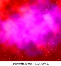 Light Pink vector background with small and big stars. Colorful illustration in abstract style with gradient stars. Design for your business promotion.