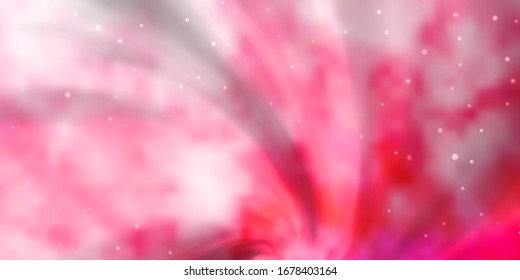 Light Pink vector background with small and big stars. Modern geometric abstract illustration with stars. Best design for your ad, poster, banner.