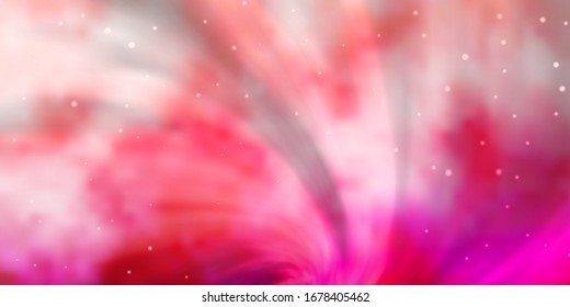 Light Pink vector background with small and big stars. Colorful illustration in abstract style with gradient stars. Design for your business promotion.