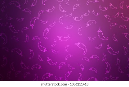 Light Pink vector background with spicy peppers. peppers on blurred abstract background with colorful gradient. Design for ad, poster, banner of cafes or restaurants.
