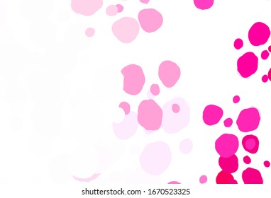 Light Pink vector background with spots. Beautiful colored illustration with blurred circles in nature style. New template for your brand book.