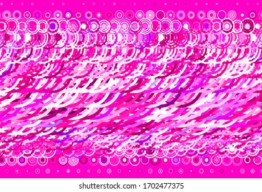 Light Pink vector background with spots, lines. Decorative design in abstract style with bubbles, lines. Pattern for ads, leaflets.