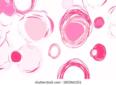 Light Pink vector background with spots. Abstract illustration with colored bubbles in nature style. Pattern for futuristic ad, booklets.
