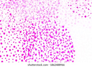 Light Pink vector background with spots. Blurred bubbles on abstract background with colorful gradient. Pattern for futuristic ad, booklets.