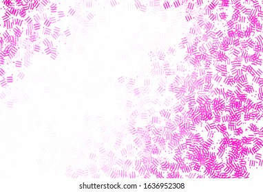 Light Pink vector background with stright stripes, dots. Colorful shining illustration with lines on abstract template. Best design for your ad, poster, banner.